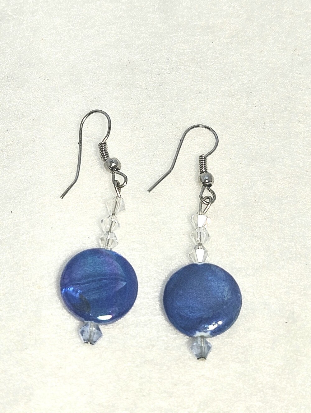 Hand Crafted Coastal Chic Blue Beaded Earrings